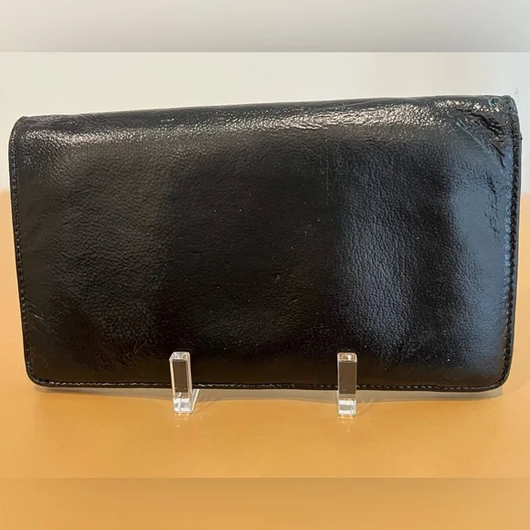 Chanel Cocomark Bifold Leather Black Women’s Long Wallet